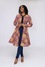 Afefe Women's African Print Jacket Dress - Ray Darten