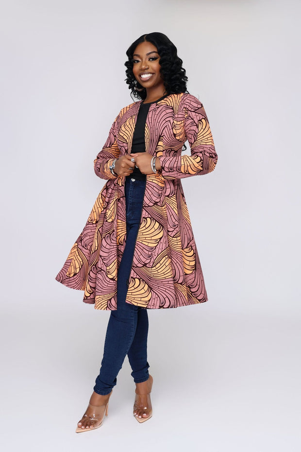 Afefe Women's African Print Jacket Dress - Ray Darten