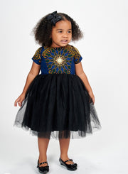 Lami African Print Dress Kids (Blue) - Ray Darten