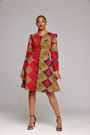 Ashafa African Print Jacket Dress - Ray Darten