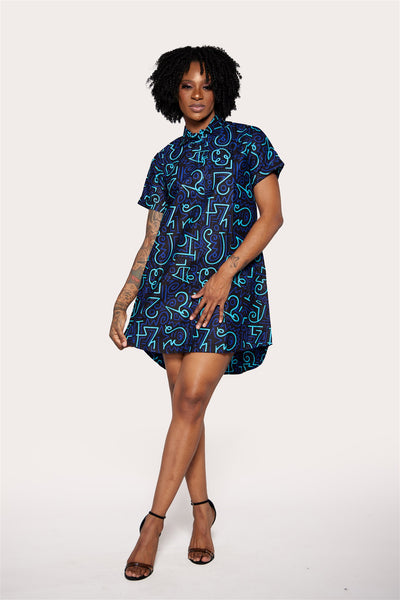 Kastina African Print Shirt Dress