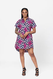 Kudi African Print Shirt Dress - Ray Darten