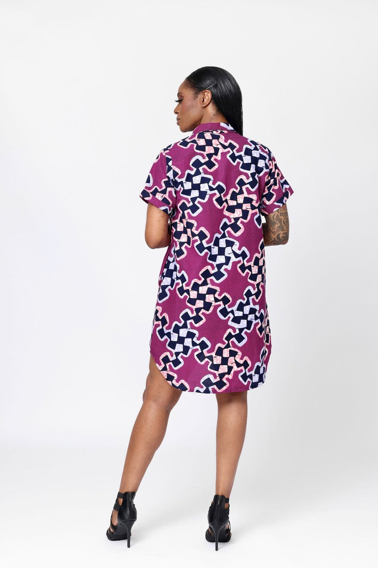 Kudi African Print Shirt Dress - Ray Darten