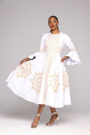 Adesoye Jacket Dress (White) - Ray Darten