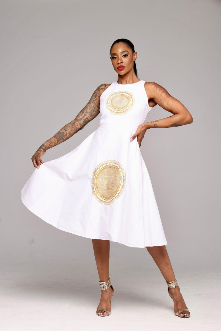 Wemimo Dress (White) - Ray Darten