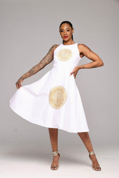 Wemimo Dress (White) - Ray Darten