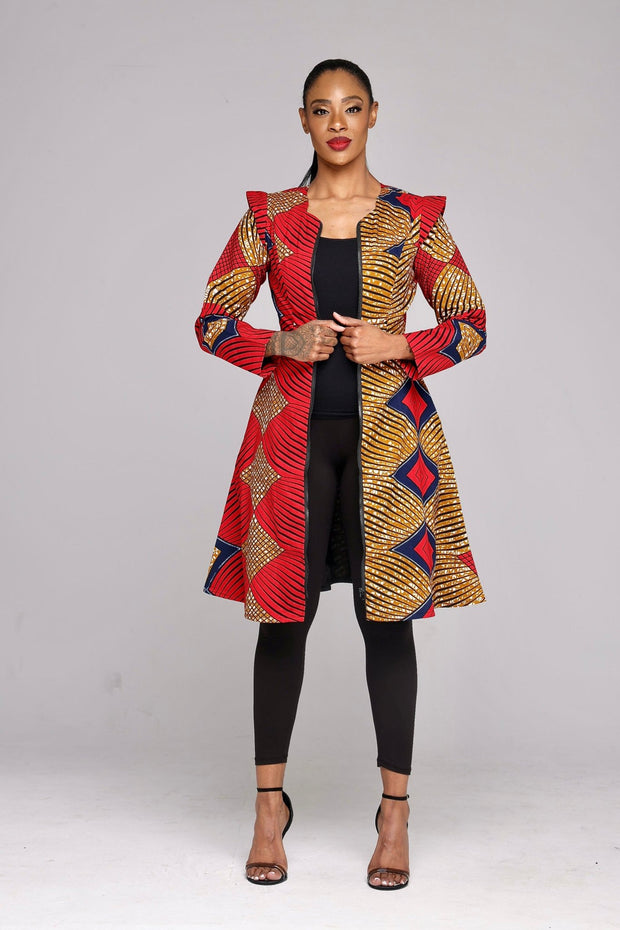 Ashafa African Print Jacket Dress - Ray Darten