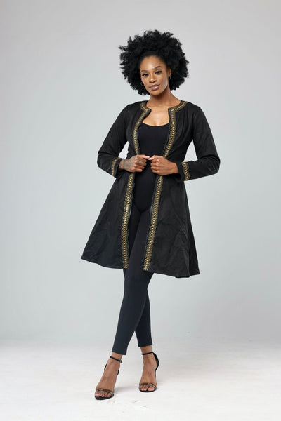 Asake African Embroidered Jacket Dress - Ray Darten