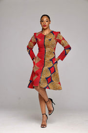 Ashafa African Print Jacket Dress - Ray Darten