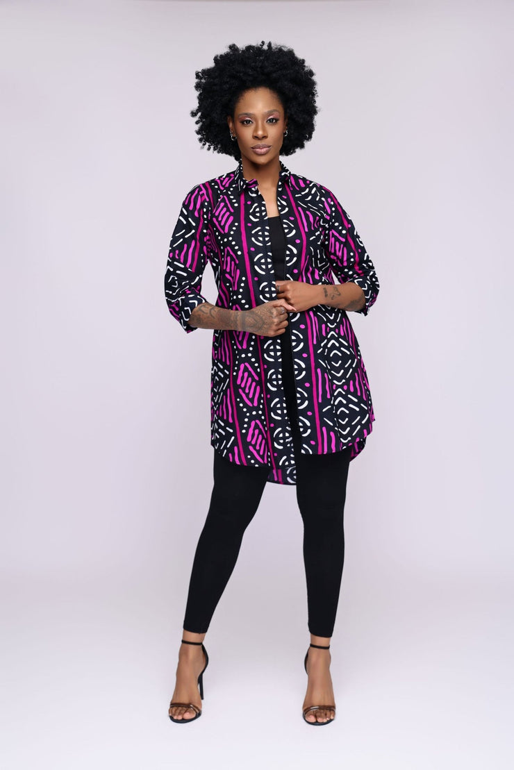 Alaba African Print Shirt Dress - Ray Darten