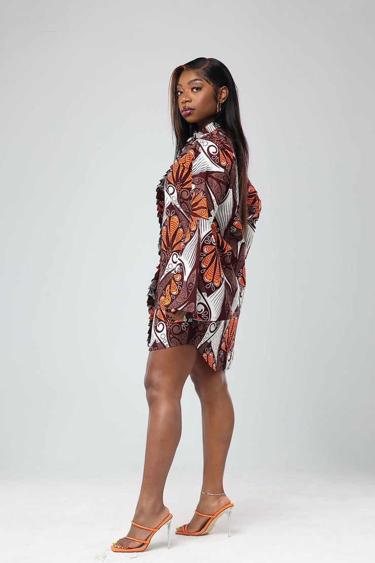 Ereti African Print Shirt Dress