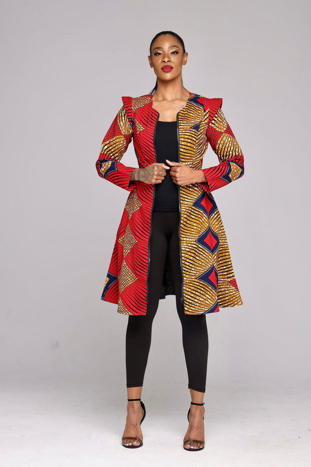 Ashafa African Print Jacket Dress - Ray Darten