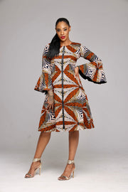 Sadiku African Print Jacket Dress