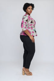 Titi African Print Peplum Top - Ray Darten