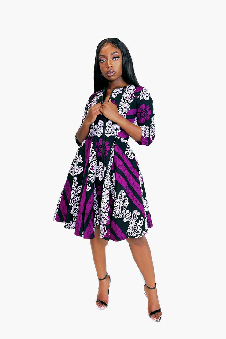 Mide African Print Jacket Dress