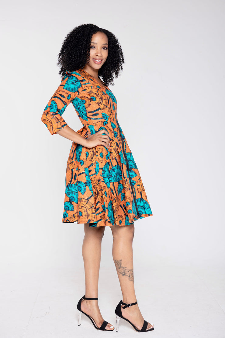Jere African Print Jacket Dress