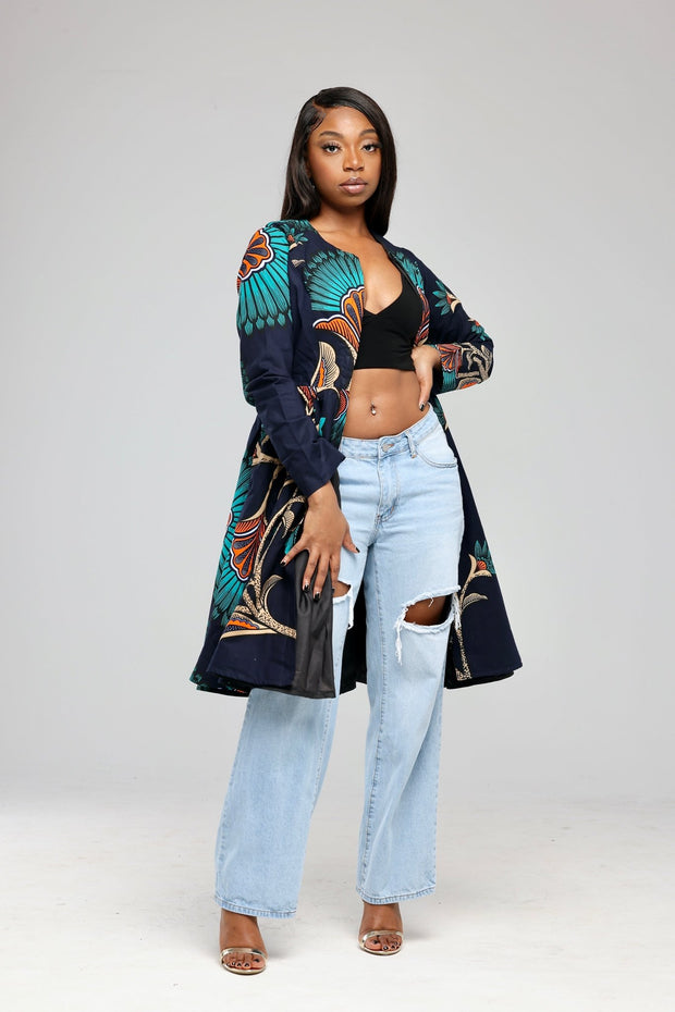 Awolowo Women's African Print Jacket Dress - Ray Darten