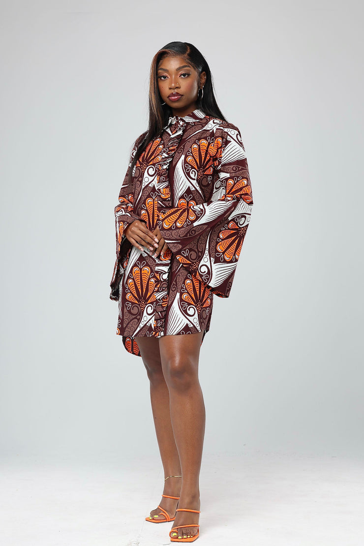 Ereti African Print Shirt Dress