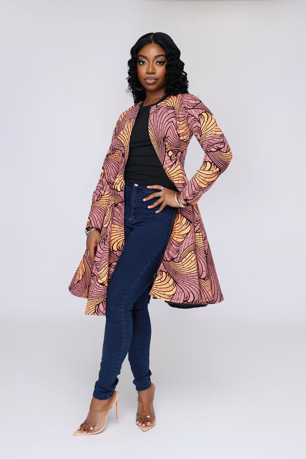 Afefe Women's African Print Jacket Dress - Ray Darten