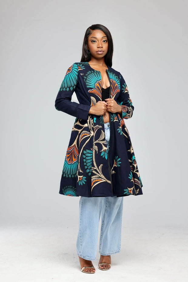 Awolowo Women's African Print Jacket Dress - Ray Darten