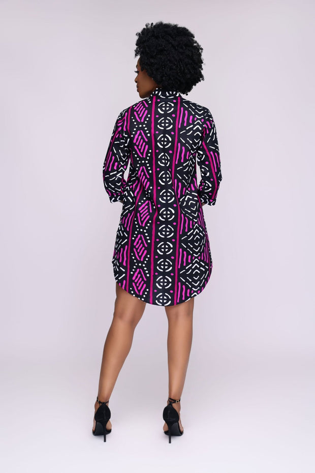 Alaba African Print Shirt Dress - Ray Darten