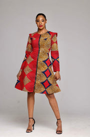 Ashafa African Print Jacket Dress - Ray Darten