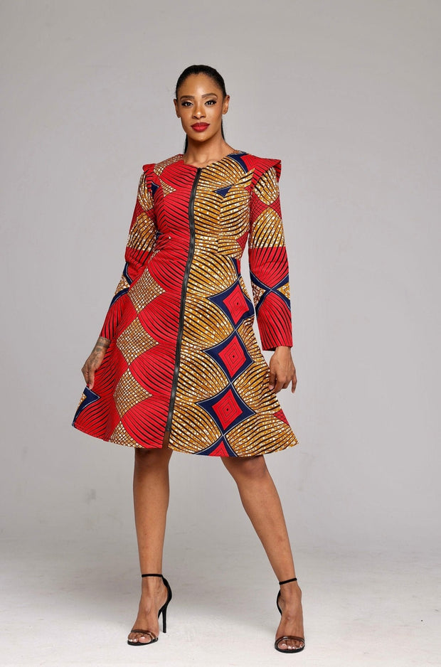 Ashafa African Print Jacket Dress - Ray Darten