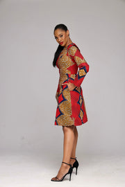 Ashafa African Print Jacket Dress - Ray Darten