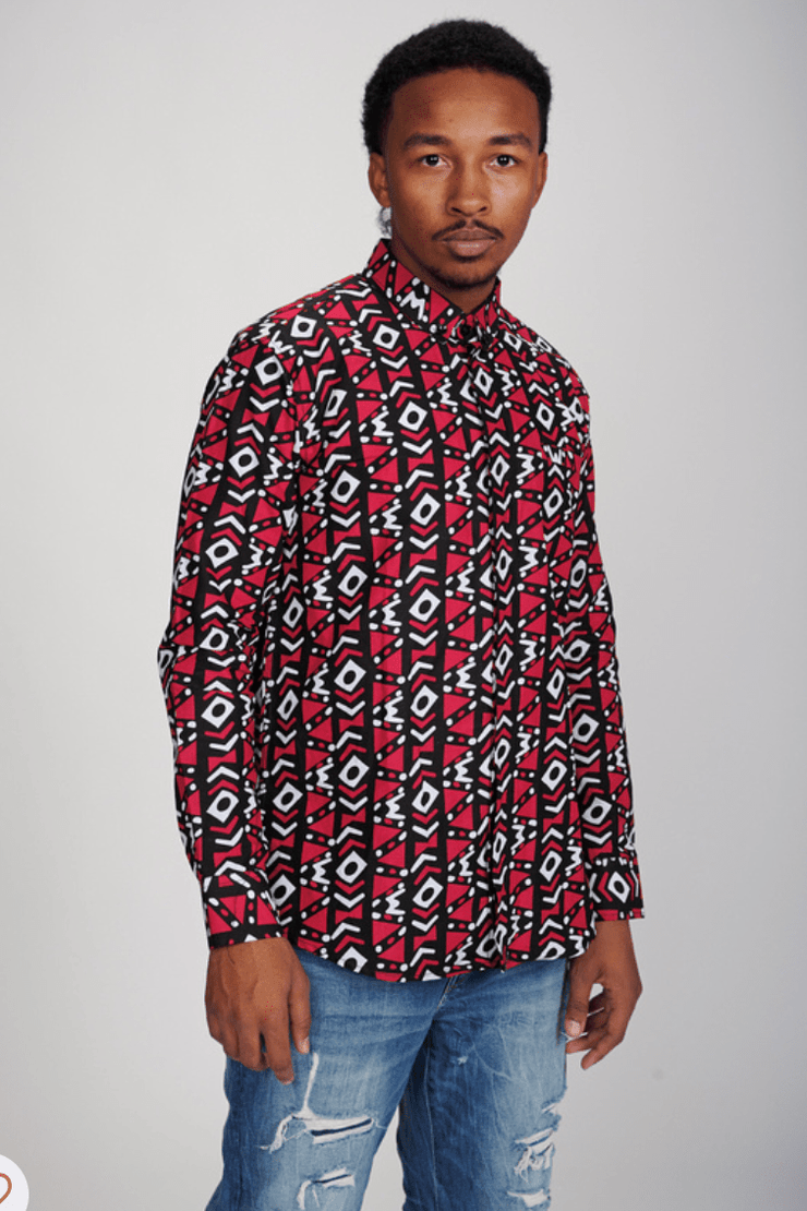 Bayo long Sleeve African Print Shirt - Ray Darten