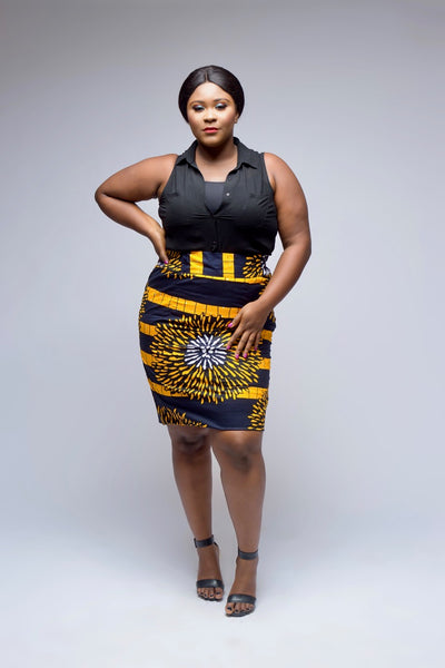 Luta African Print Pencil Skirt