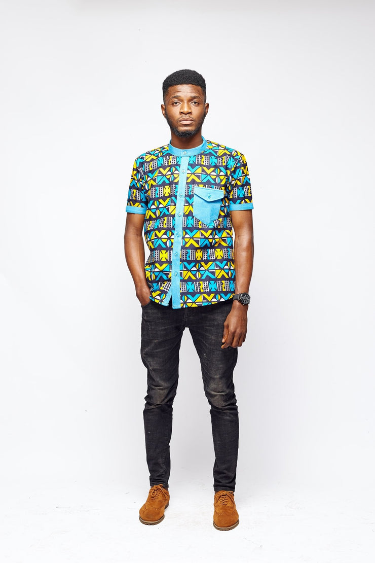 Adebayo Men's African Print Shirt - Ray Darten