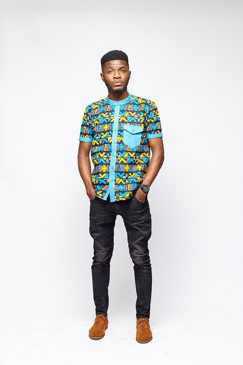 Adebayo Men's African Print Shirt - Ray Darten