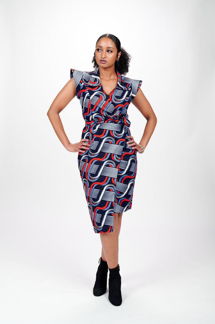 Temi African Print Wrap Dress