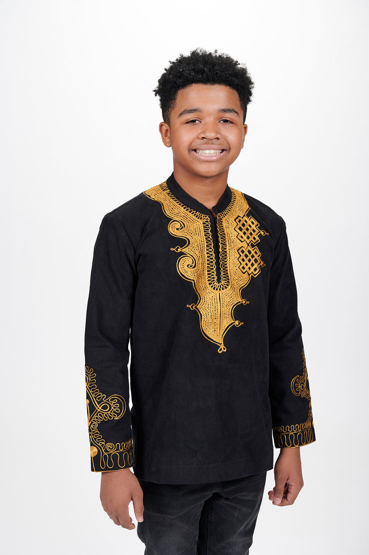 Toye Bishop Collar Kids African Print Tunic