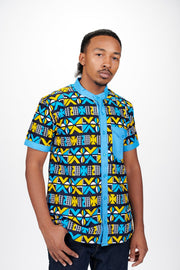 Adebayo Men's African Print Shirt - Ray Darten