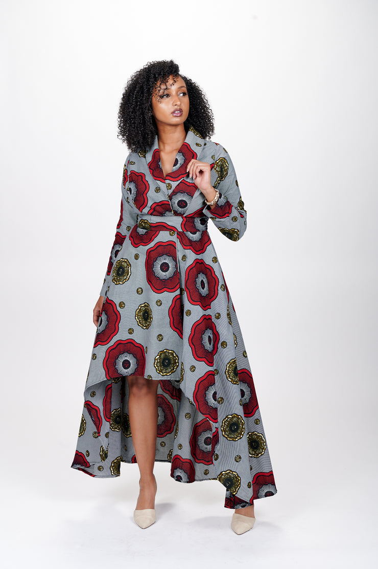 Latifa African Print Wrap Dress