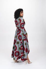 Latifa African Print Wrap Dress