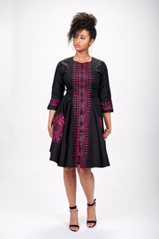 Defela African Embroidered Jacket Dress