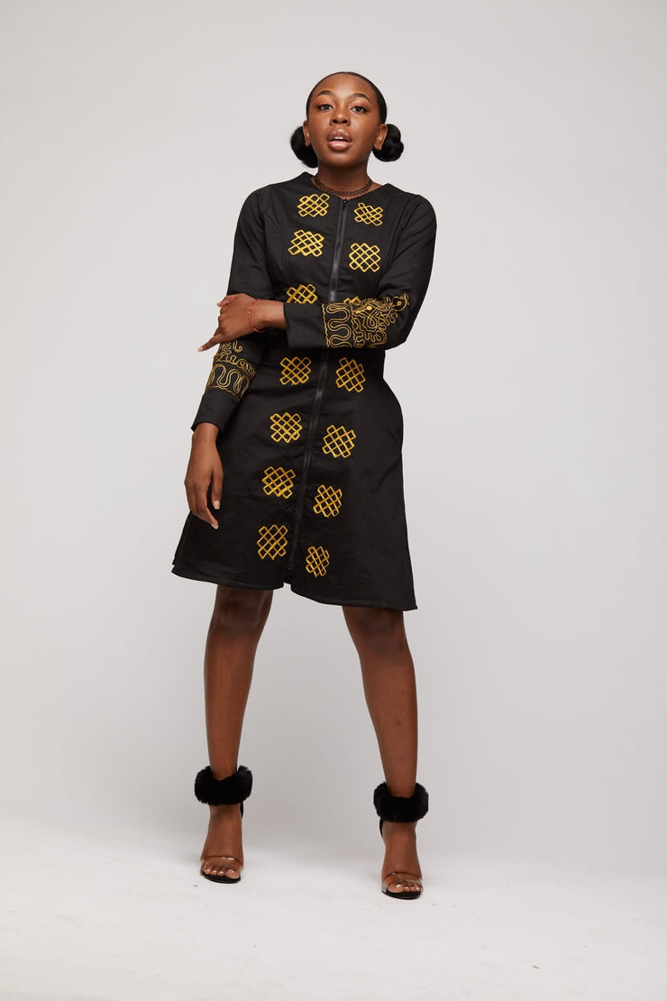 Toye African Embroidered Jacket Dress - Ray Darten