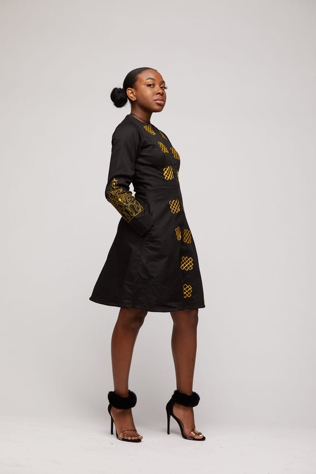 Toye African Embroidered Jacket Dress