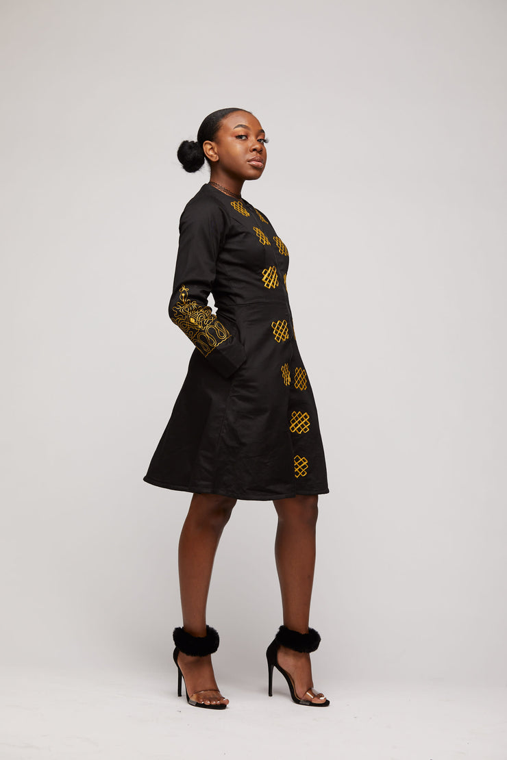 Toye African Embroidered Jacket Dress Ray Darten Toye African Embroidered Jacket Dress Ray Darten