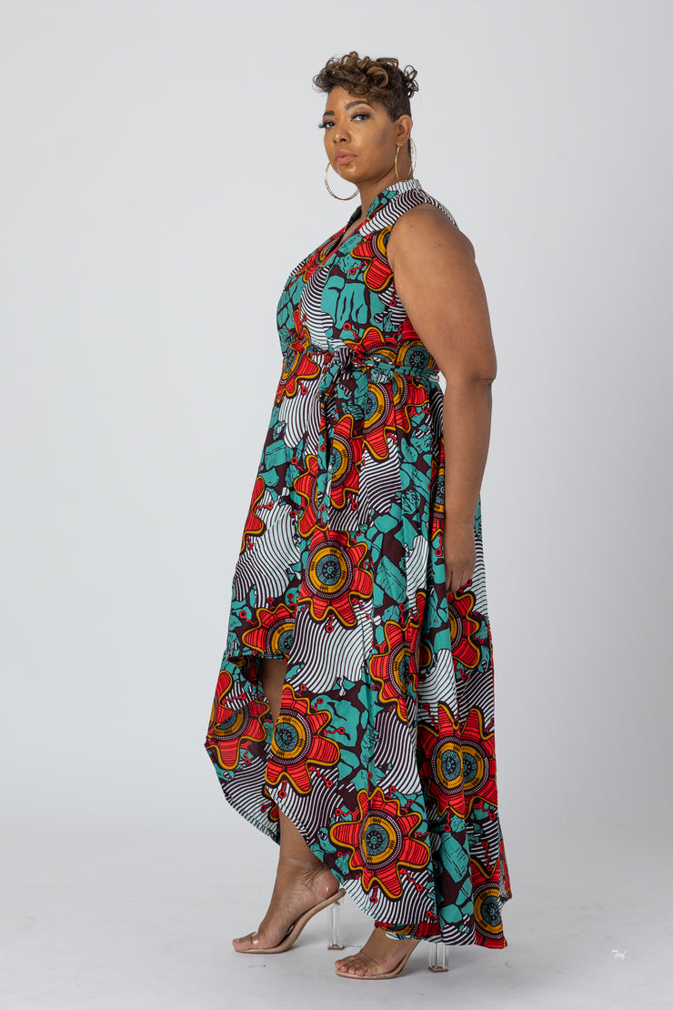 Ife African Print Wrap Dress
