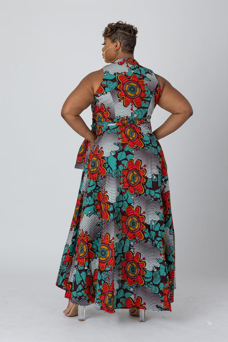 Ife African Print Wrap Dress