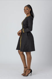 Asake African Embroidered Jacket Dress - Ray Darten