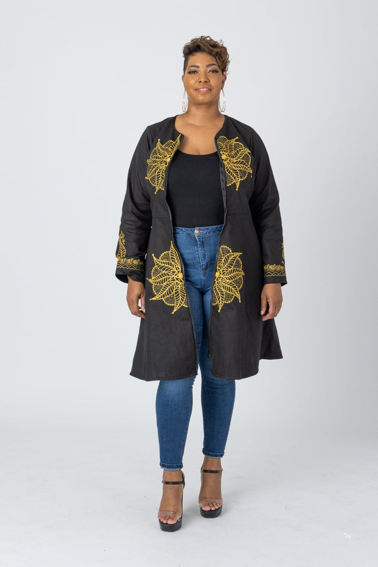 Ajiini African Embroidered Jacket Dress - Ray Darten