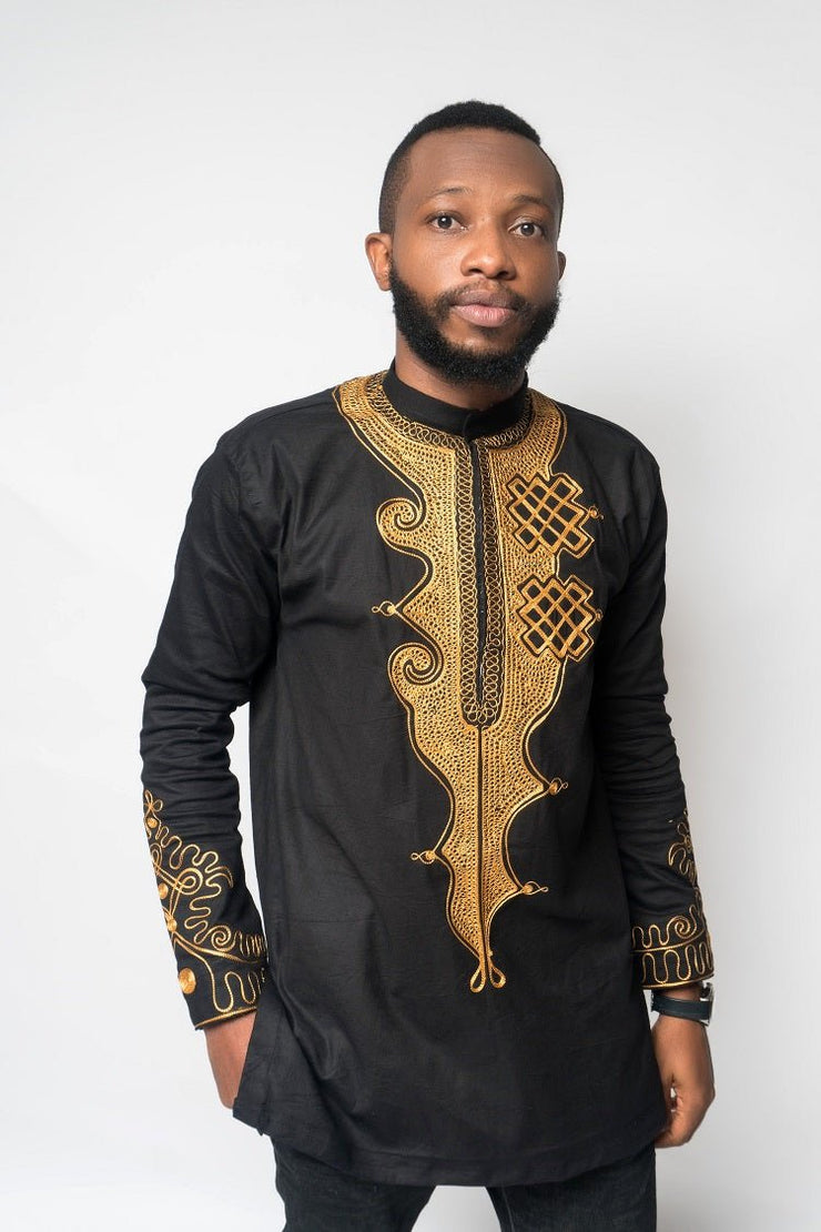 Toye Bishop Collar Men's African Print Tunic – Ray Darten