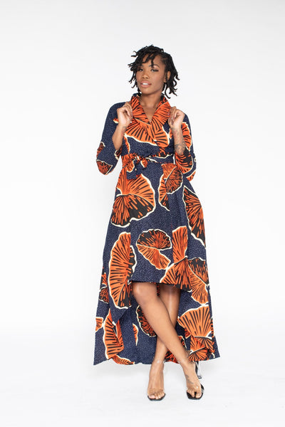 Kira African Print Wrap Dress - Ray Darten