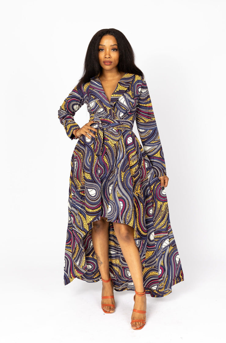 Fowowe African Print Wrap Dress
