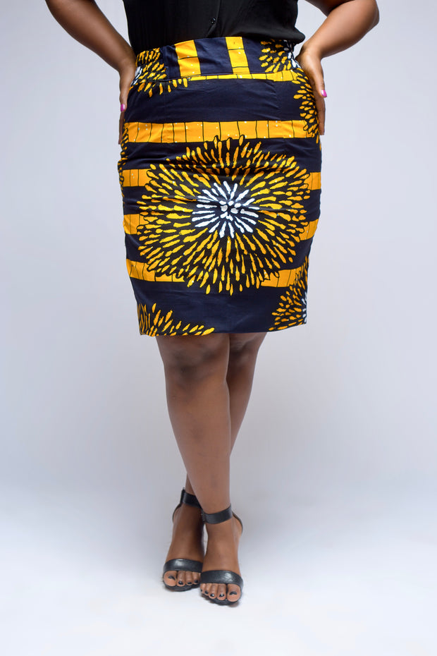 Luta African Print Pencil Skirt