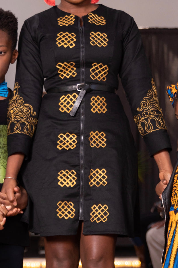 Toye African Embroidered Jacket Dress - Ray Darten